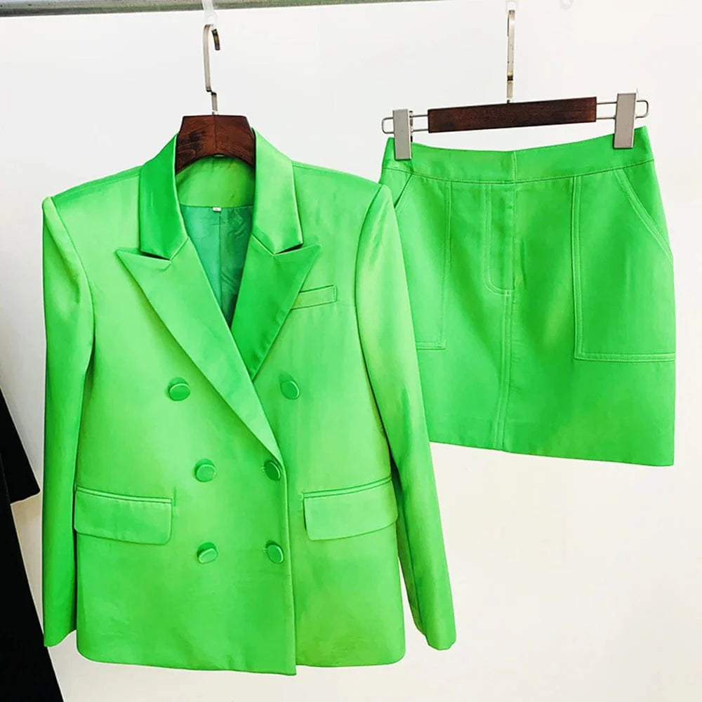 Green Satin Blazer