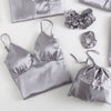 Grey Satin Pajama Set