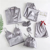 Grey Satin Pajama Set