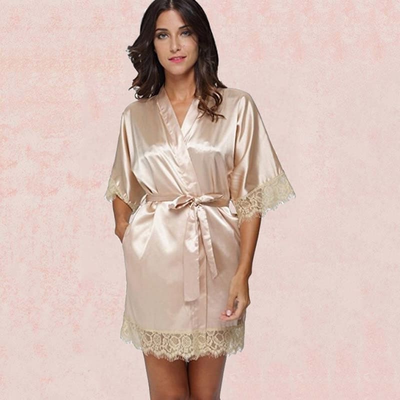 Kimono Satin Mini Dress