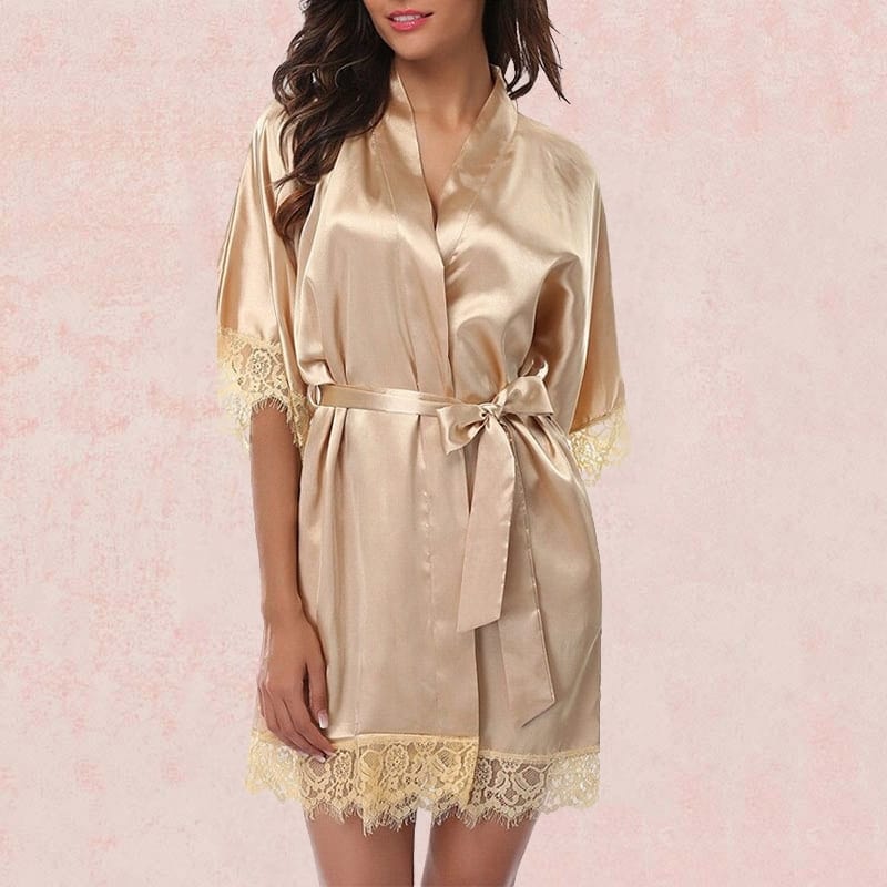 Kimono Satin Mini Dress