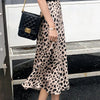 Leopard Midi Satin Skirt