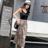 Leopard Midi Satin Skirt