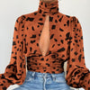 Leopard Print Satin Blouse