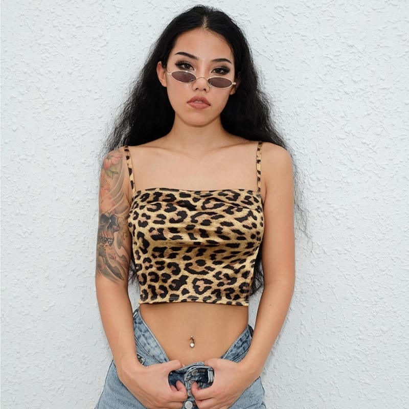 Leopard Print Satin Top