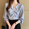 Light Blue Satin Blouse