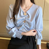 Light Blue Satin Blouse