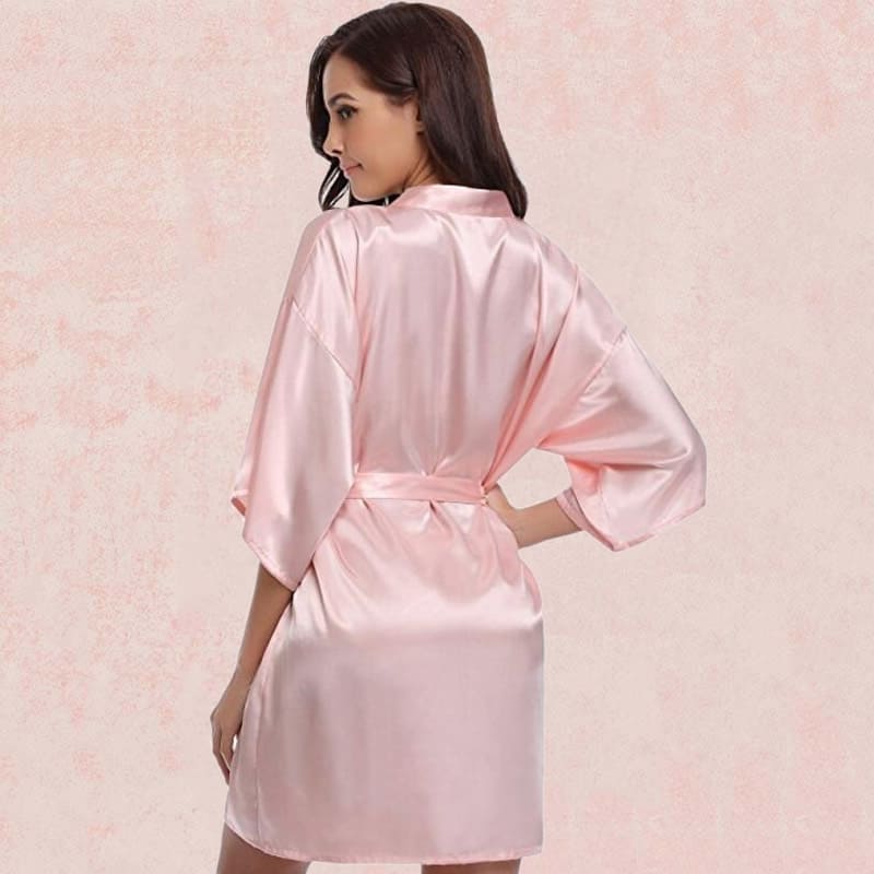 Light Pink Satin Kimono
