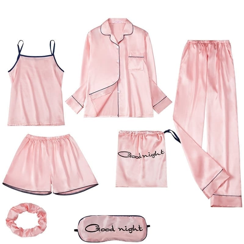 Light Pink Satin Pajama Set