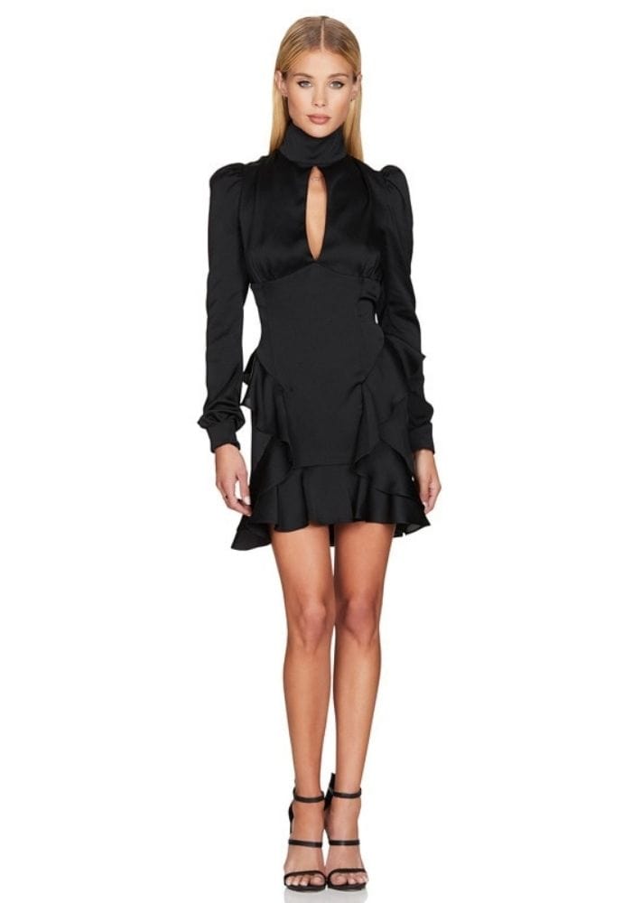 Long Sleeve Satin Mini Dress