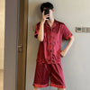 Mens Satin Pajama Short Sets