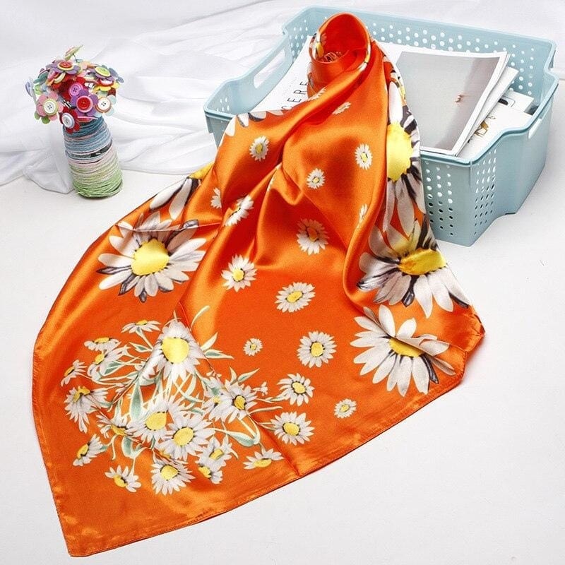 Orange Satin Scarf