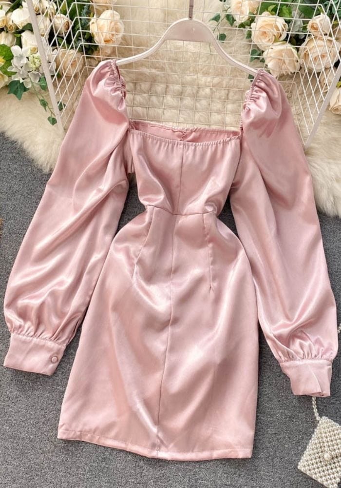 Pink Satin Dress