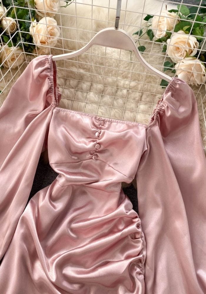 Pink Satin Dress
