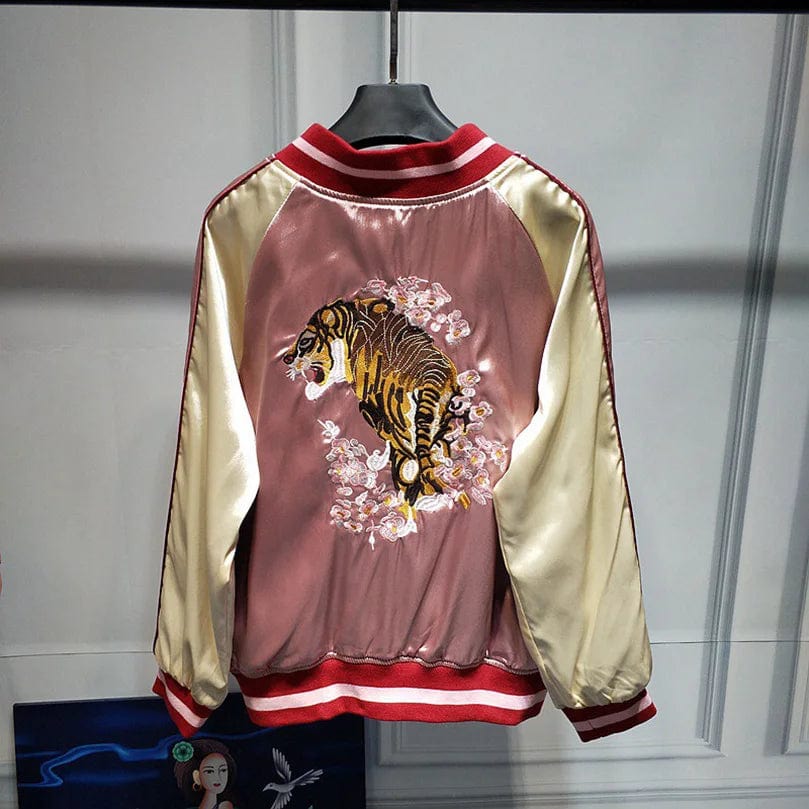 Pink Satin Jacket Women's