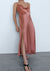 Pink Satin Midi Dress