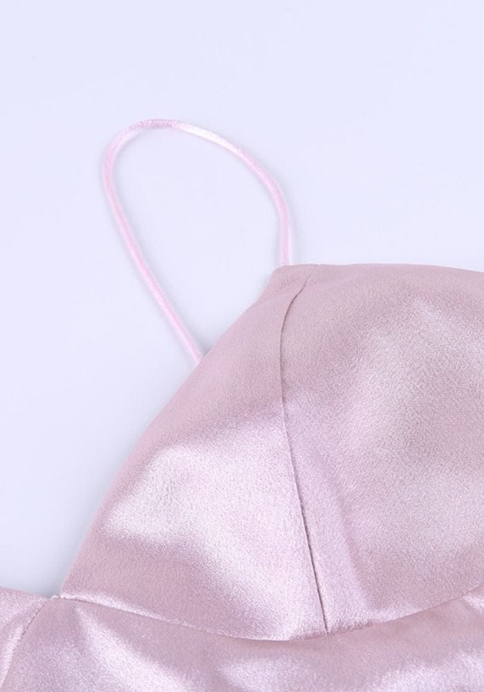 Pink Satin Mini Dress