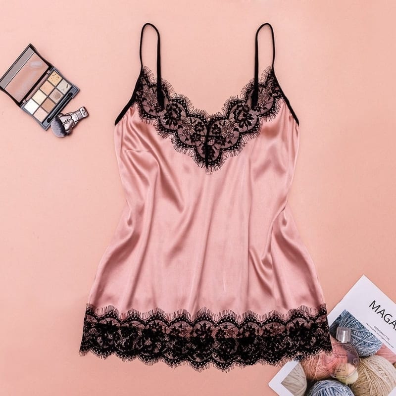 Pink Satin Pajamas Set