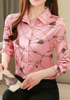 Pink Satin Shirt Womens