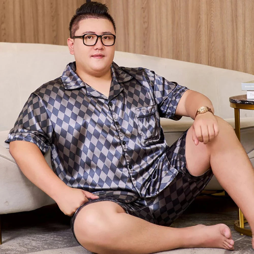 Plus Size Mens Satin Pajamas