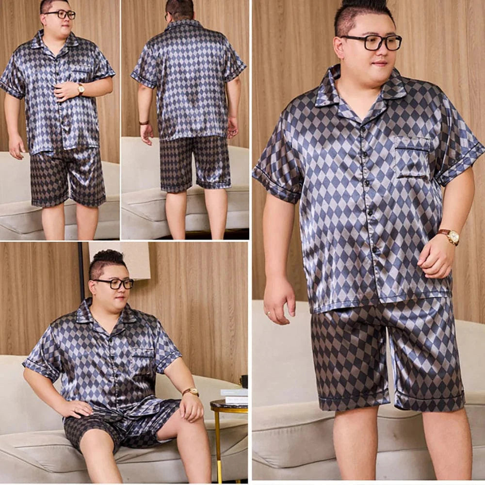 Plus Size Mens Satin Pajamas