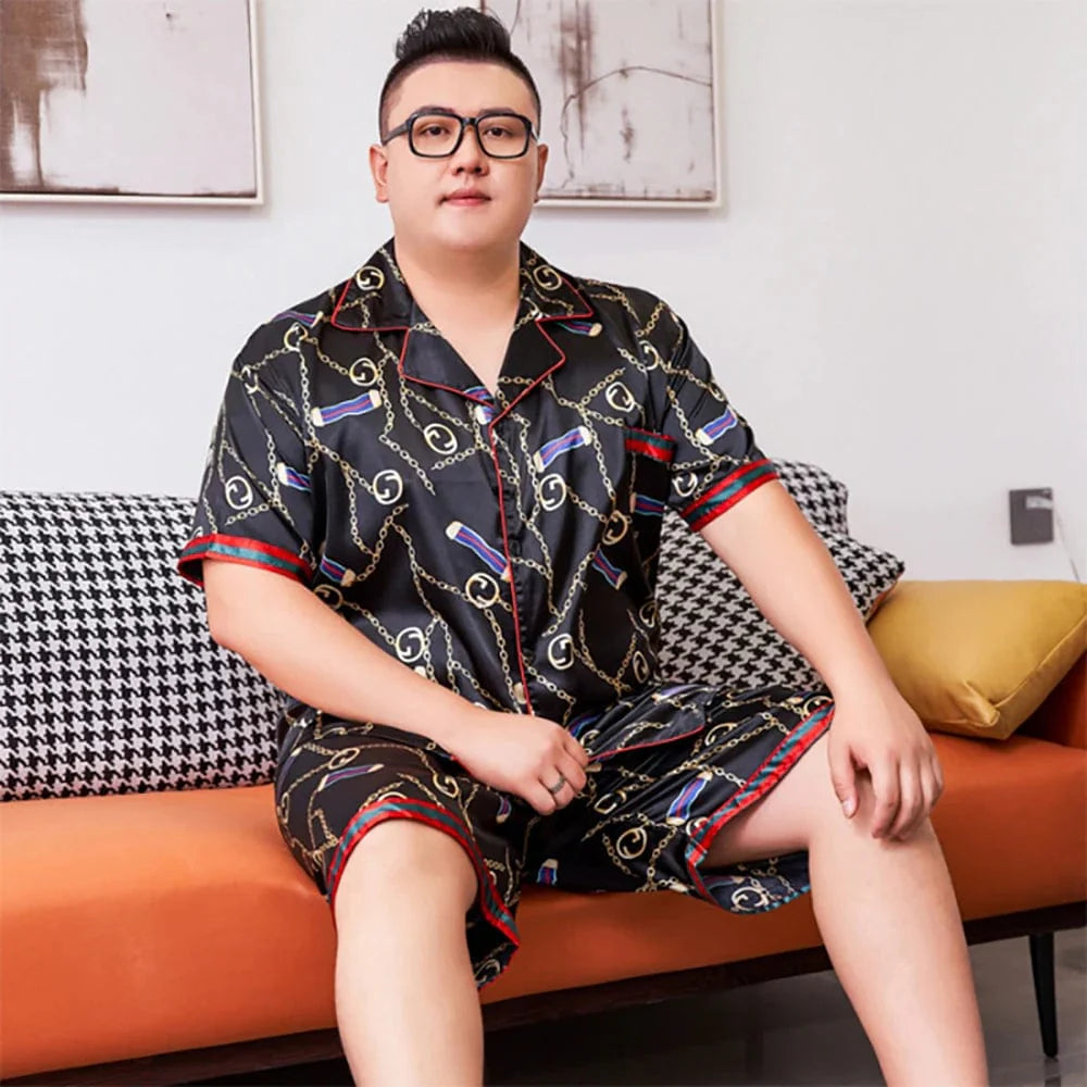 Plus Size Mens Satin Pajamas