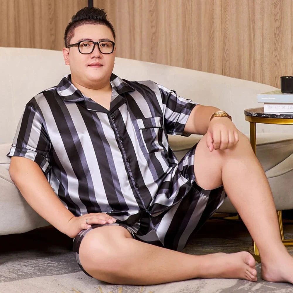 Plus Size Mens Satin Pajamas