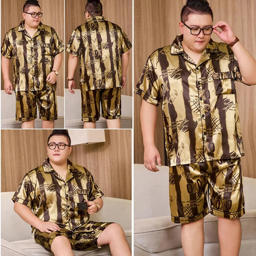 Plus Size Mens Satin Pajamas
