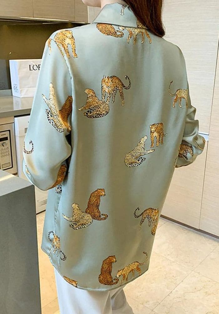 Printed Satin Shirt Women's