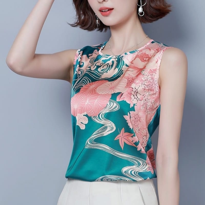 Printed Satin Tops