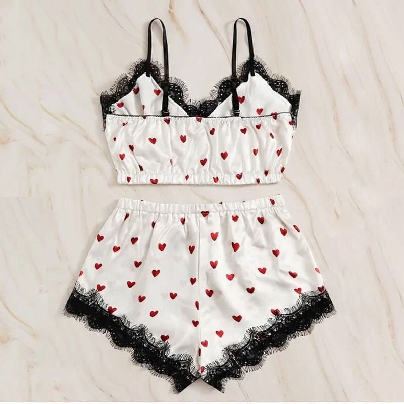 Printed Silk Satin Pajama Set