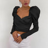 Puff Sleeve Satin Blouse