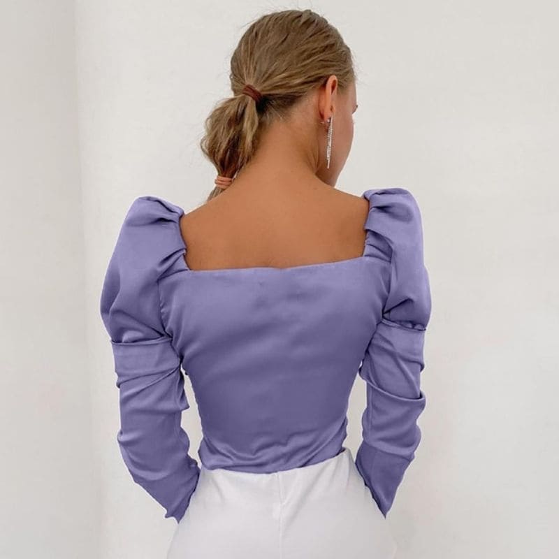 Purple Satin Blouse