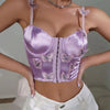 Purple Satin Crop Top