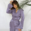 Purple Satin Pants Set