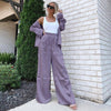 Purple Satin Pants Set