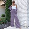 Purple Satin Pants Set