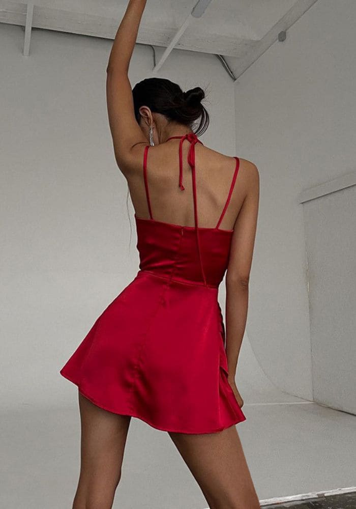Red Backless Mini Dress