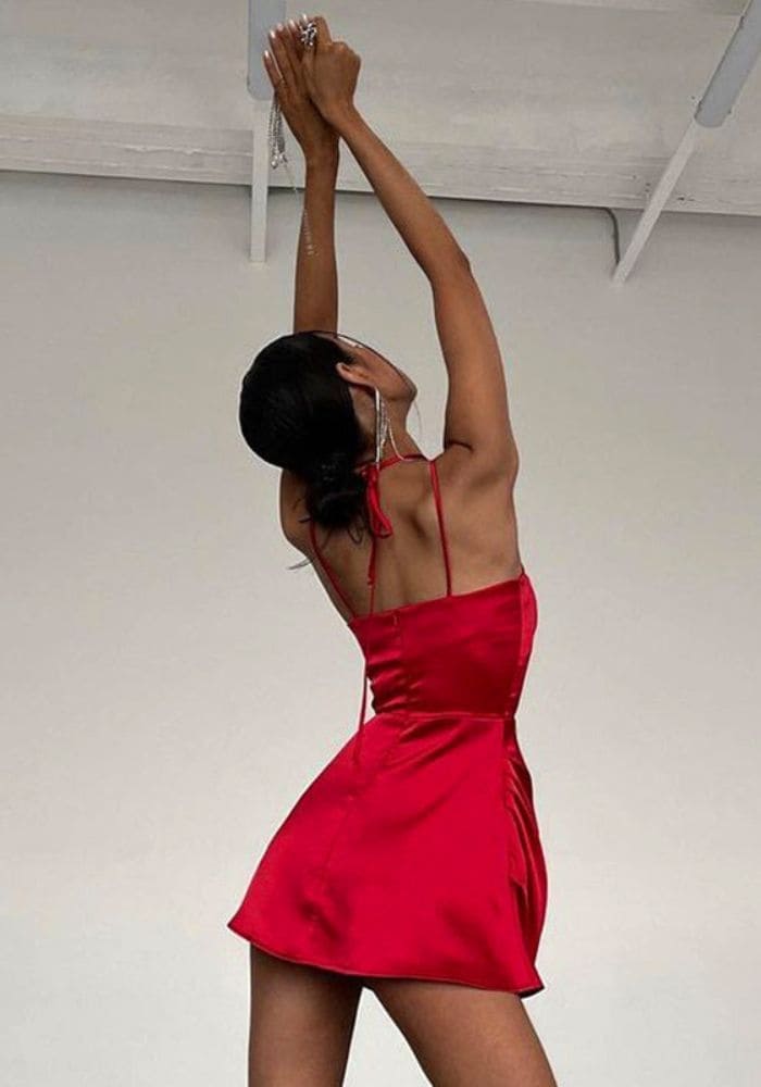 Red Backless Mini Dress
