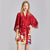 Red Satin Kimono Dress