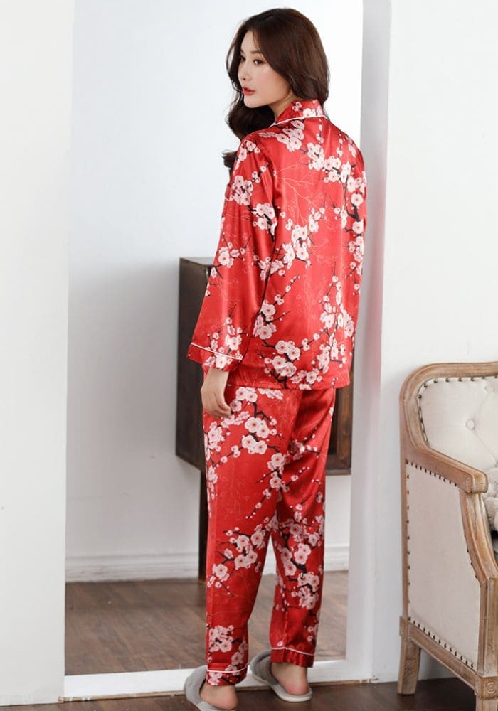 Red Satin Pajama Pants