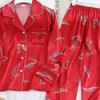 Red Satin Pajama Set