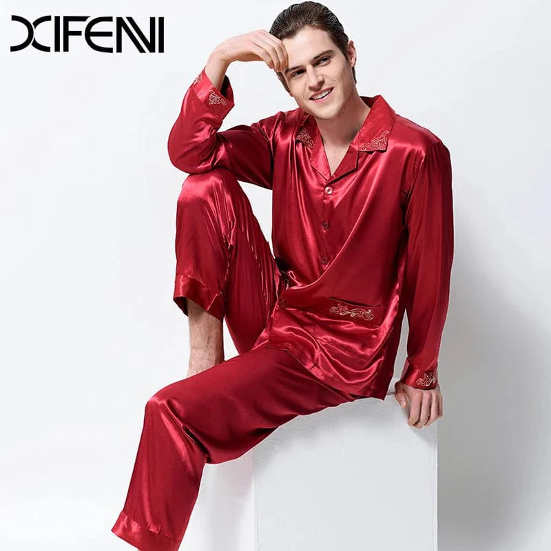 Red Satin Pajamas Mens