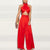 Red Satin Pants Set