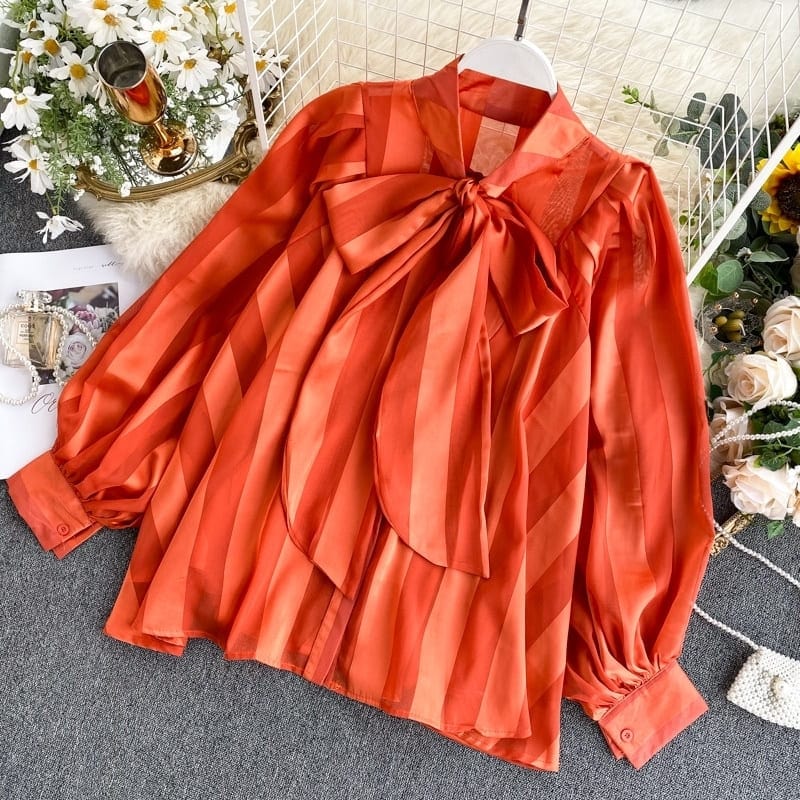 Ruffled Satin Blouse