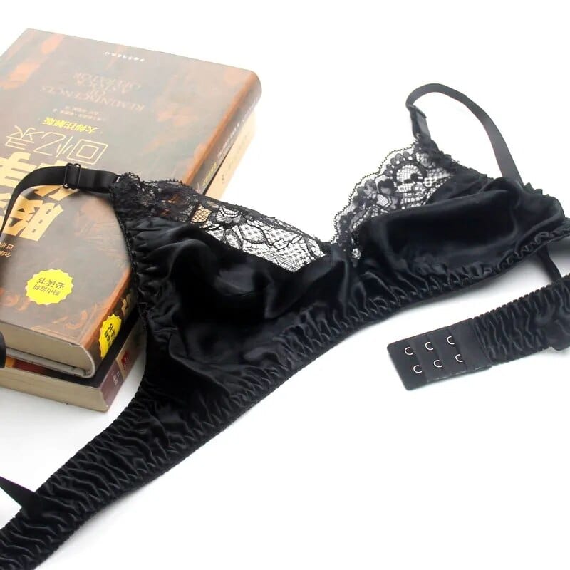 Satin and Lace Triangle Bra