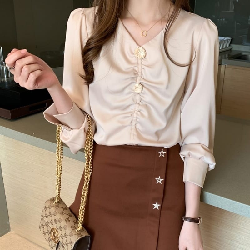 Satin Beige Blouse