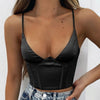 Satin Black Crop Top