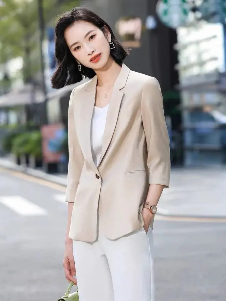 Satin Blazer Womens