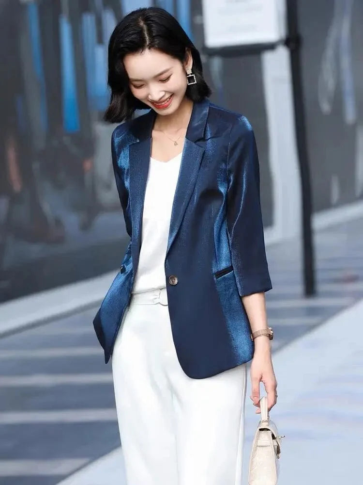 Satin Blazer Womens